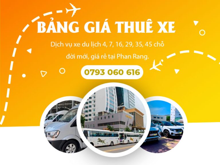 Bảng giá thuê xe du lịch tại Phan Rang Ninh Thuận