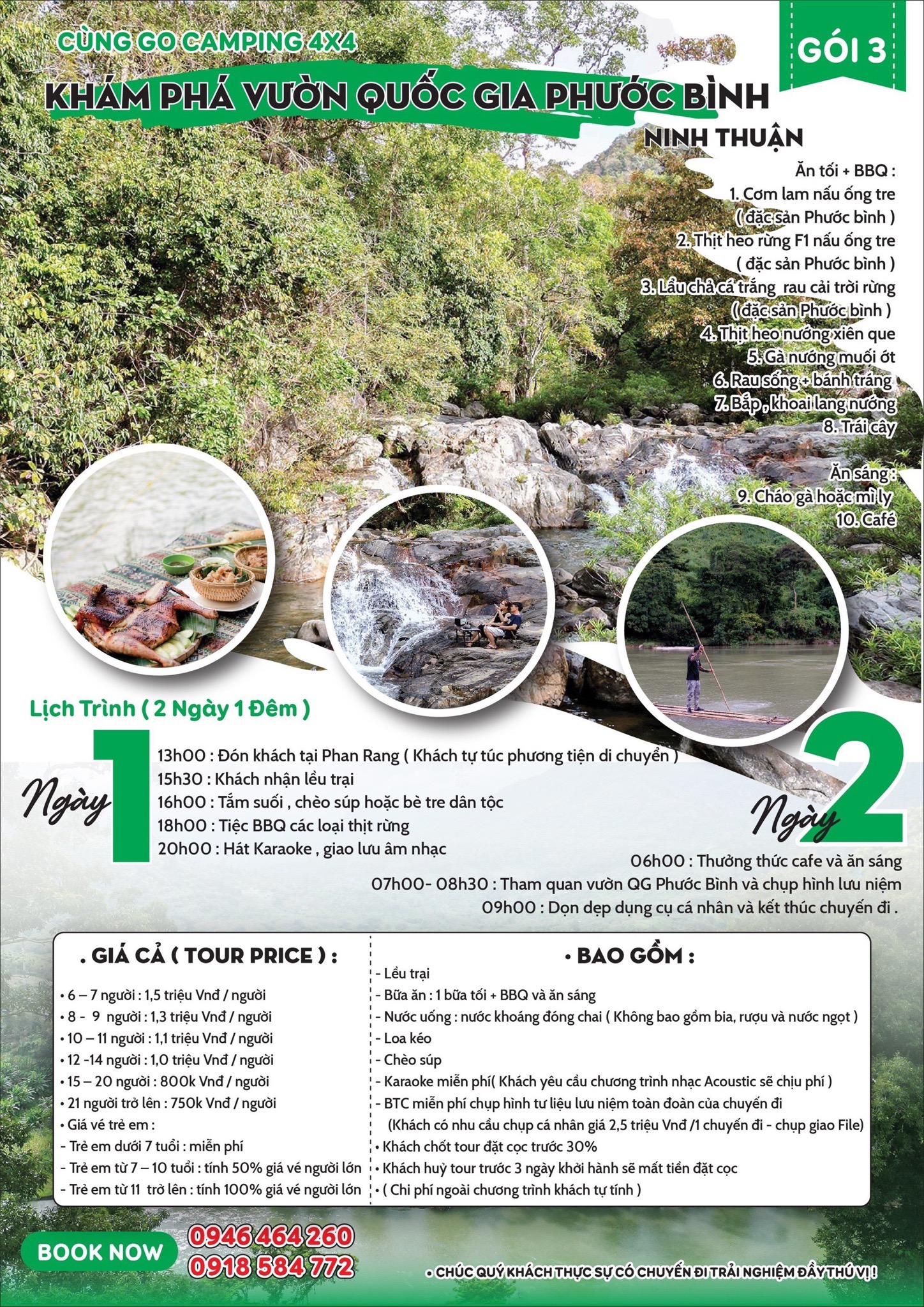 Gói 3: Camping khám phá vườn quốc gia Phước Bình